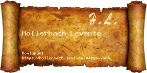 Hollerbach Levente névjegykártya